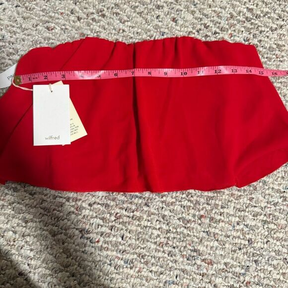 NWT Aritzia Wilfred Bonaventure Red Bouncy Tube Strapless Crop Top- Size Small - Picture 9 of 10